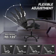 Ergonomic Leather E-Sports Gaming Chair with Rotatable Adjustable Headrest And Lumbar Support With Flexible Armrests For Gaming Halls