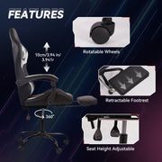 Ergonomic Leather E-Sports Gaming Chair with Rotatable Adjustable Headrest And Lumbar Support With Flexible Armrests For Gaming Halls
