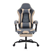 Gaming Chair, Ergonomic Computer Chair With Footrest And Massage Lumbar Support
