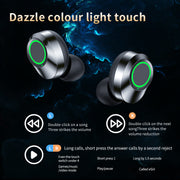 Wireless TWS Bluetooth Earbuds With Large Screen Smart Digital Display In Ear Breathing Light