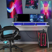 Xtreme Gaming Desk With Riser, White
