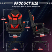 Ergonomic Leather E-Sports Gaming Chair with Rotatable Adjustable Headrest And Lumbar Support With Flexible Armrests For Gaming Halls