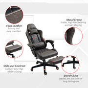 Racing Gaming Chair Diamond PU Leather Gamer Chair High Back Swivel Recliner with Footrest