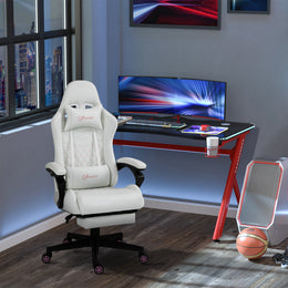 CloudBack Pro -- High-Back PU Leather Gaming Chair (White Edition)