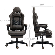 Racing Gaming Chair Diamond PU Leather Gamer Chair High Back Swivel Recliner with Footrest