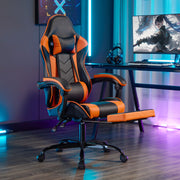 Ergonomic Gaming Chair With Headrest And Lumbar Support, Breathable Material Height Adjustable Video Game Chairs For Adults, Black Orange