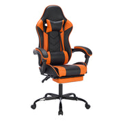 Ergonomic Gaming Chair With Headrest And Lumbar Support, Breathable Material Height Adjustable Video Game Chairs For Adults, Black Orange